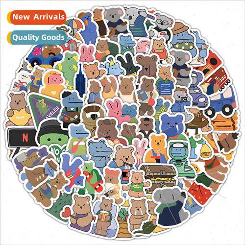 100 cartoon Korean bear A  stickers cell phone luggage skate