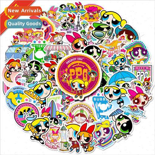 50 Powerpuff Girls  stickers cute wind cartoon stickers anim