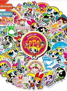 50 Powerpuff Girls  stickers cute wind cartoon stickers anim