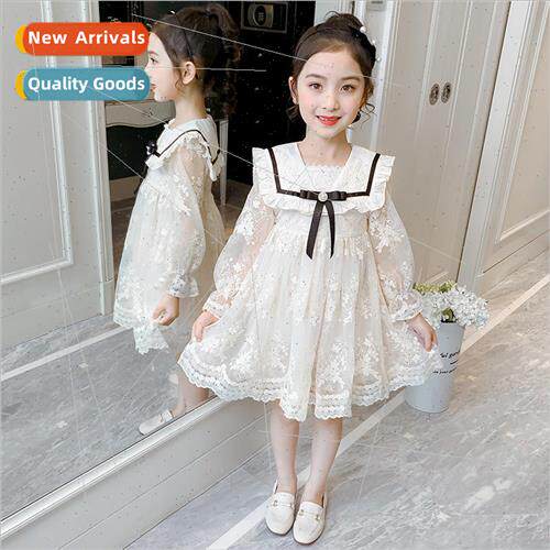 Korean girls dress spring 2023 Korean  of the childrens lace