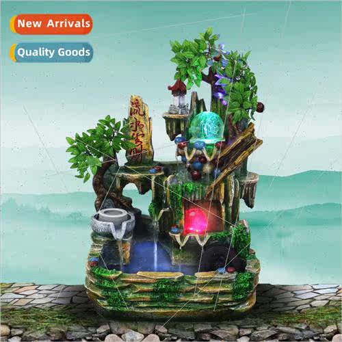 Leaf  floor standing waterwheel feng shui wheel opening busi