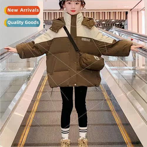 Girls cotton jacket winter 2023 new 适用eign- winter thicken