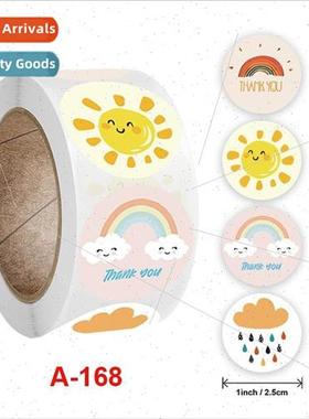 Round Stickers Floral Thank You Stickers Rolls Small Busines