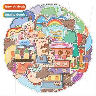 bear stickers cup cute refrigerato water brown phone cell