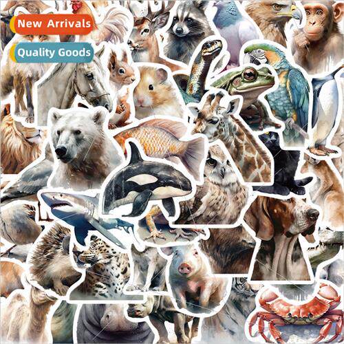 50 realistic animal stickers notebook guitar luggage decorat
