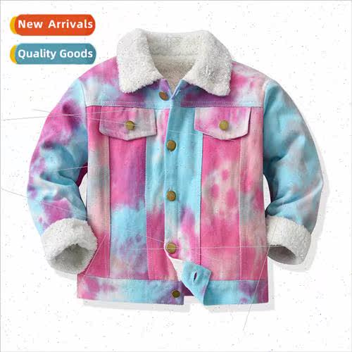 Childrens fall and winter new tie-dye long-sleeved thickened