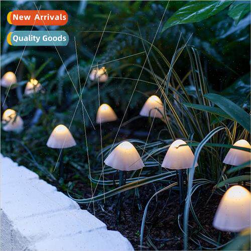 New led solar energy ground mushroom lights string outdoor w