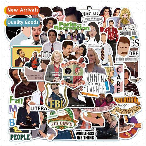 50 pcs American Drama Parks and Recreation Cartoon Doodle St