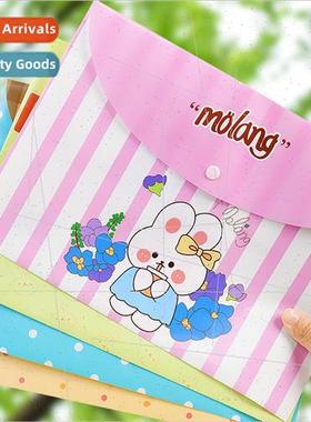 Cartoon A4 file bag cute rabbit snap button organizer studen