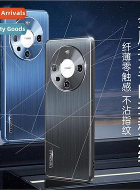 适用 Huawei Mate60pro metal brushed phone case P50 full pack