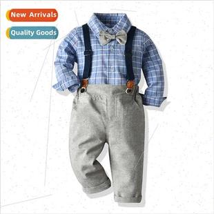 British backpack pants Childrens plaid boys suit clothing