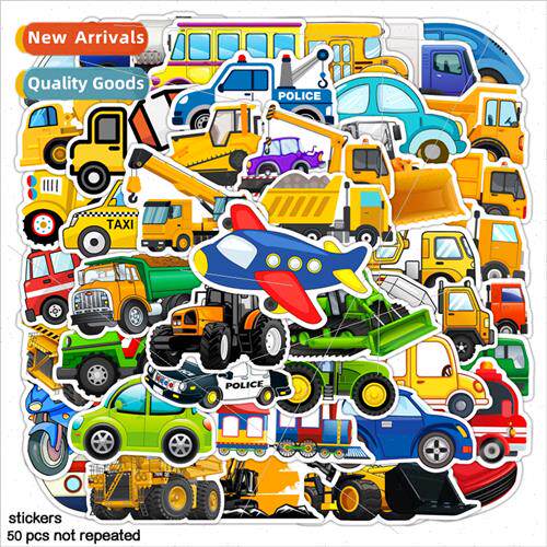60 pcs of engineering car airplane stickers children DIY han