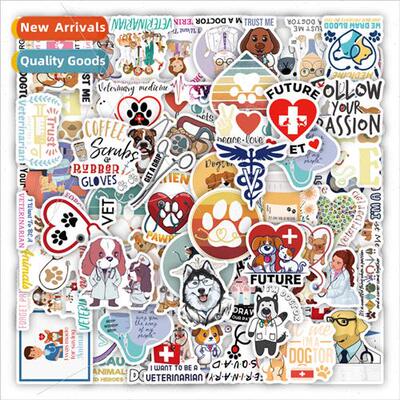 50 new cartoon animal veterinarian graffiti stickers decorat