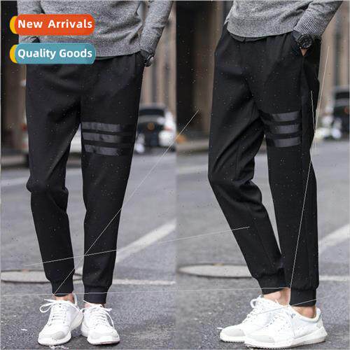 2019 new fall elastic casual pants mens Slim padded nd Korea
