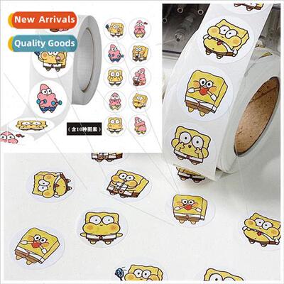 500 stickers/roll 25MM SpongeBob SquarePants Stickers  Rewar