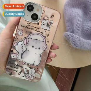 Cute cartoon headphones cat 适用 iPhone15pro max new Apple 1