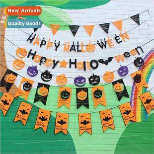pumpkin letters woven 2023 pull decoration flag Halloween