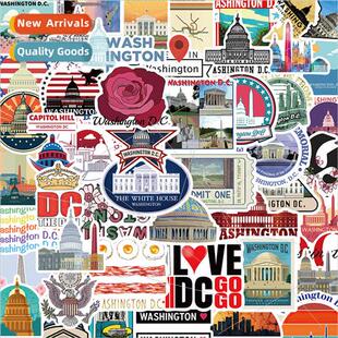 50 US Cities Washington DC Graffiti Stickers Decorative ggag