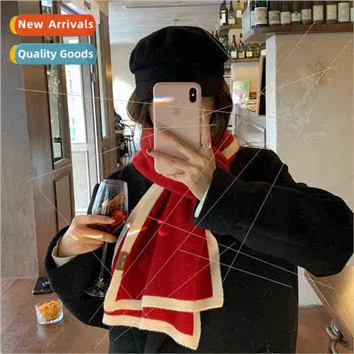 Scarf female winter couple new Korean fashion solid color wi
