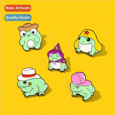 New Cute Frog Brooch Cowboy Frog Wizard Frog Badge Metal Bad