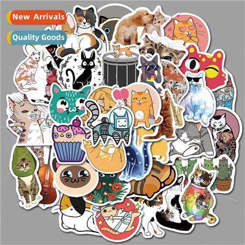 50 pieces into the cartoon cute cat tattoo cat graffiti stic
