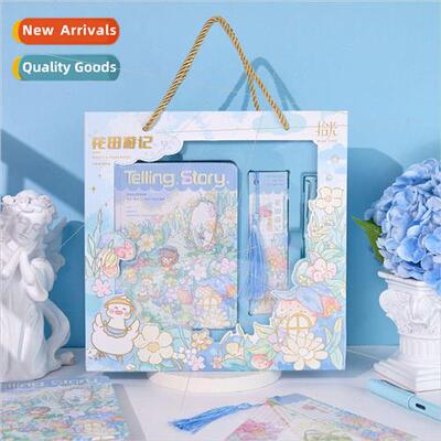 36K hardcover book gift box Flower field travel series Carto
