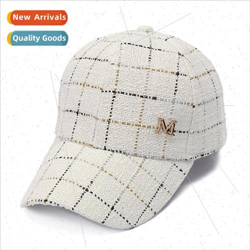Winter warm rhinestone peplum hat new fashion plaid baseball
