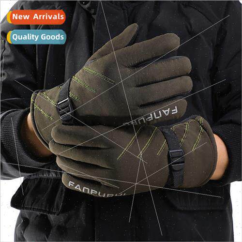 Winter Mens Warm Windproof Thickened Cotton Cold Gloves Padd
