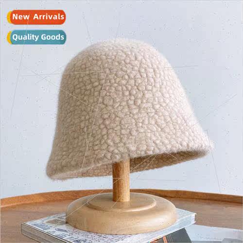 Real wool lamb wool hat female fall and winter fashion versa