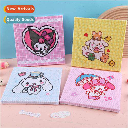 New handmade diy wooden frame cross stitch material kit cart