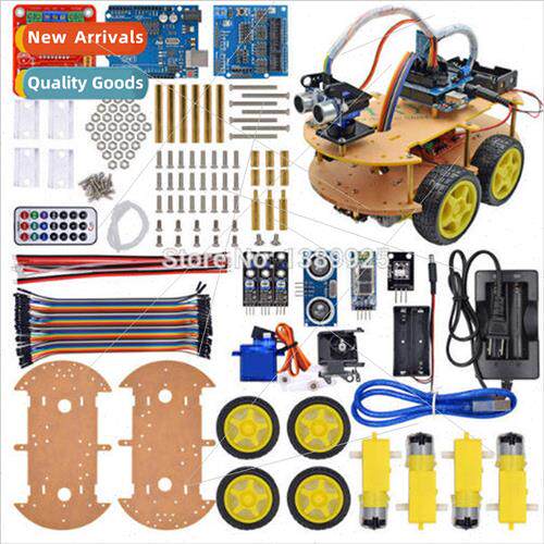 ad rduino smart car chassis 4wd/four wheel drive double laye
