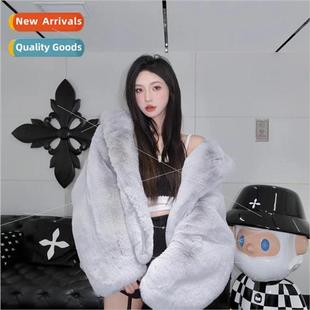 Classic Faux Plush Snowman Soft Hoodie Fur Raccoon