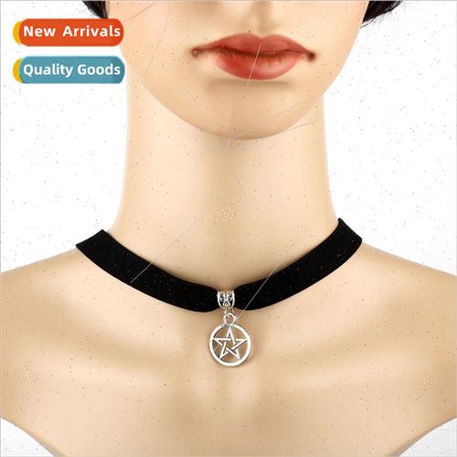 Fashion Vintage Velvet Strap Necklace mple Pentagram Celtic