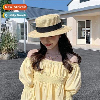 Straw braided woven bowler hat female sunscreen sun hat summ
