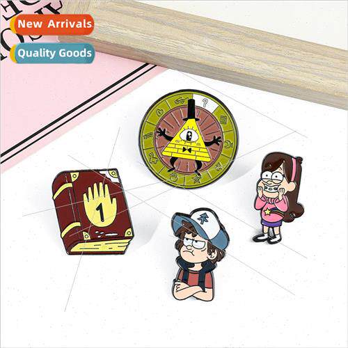 New creative quirky town series metal brooch cartoon quirky