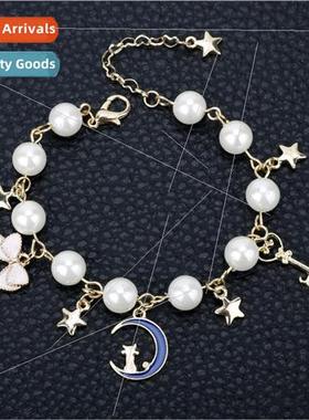 New Korean fashion cute kitty moon bow star love key pearl b