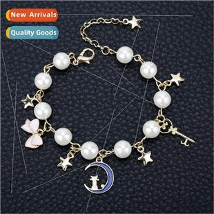 key cute bow star moon fashion kitty pearl New love Korean
