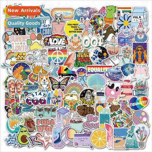 100 small fresh cartoon graffiti stickers notebook phone cas
