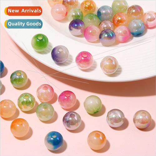 Acrylic ice transparent gradient peach beads loose beads han