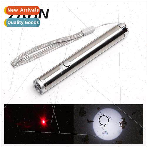 New teasing cat 2-in-1 red laser moon light flashlight pet t