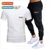 cott casual print GOLF sleeved mens short summer sports suit