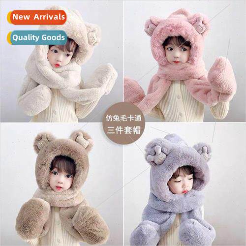Mickey doll three-piece winter childrens scarf hat gloves al