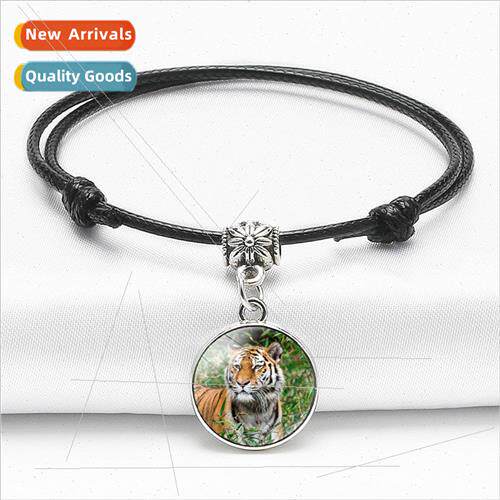 Tiger Time Gemstone Stch Bracelet Black mple Length Adjustab