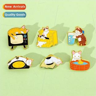kitten creative alloy brooch playing Cartoon cat personality
