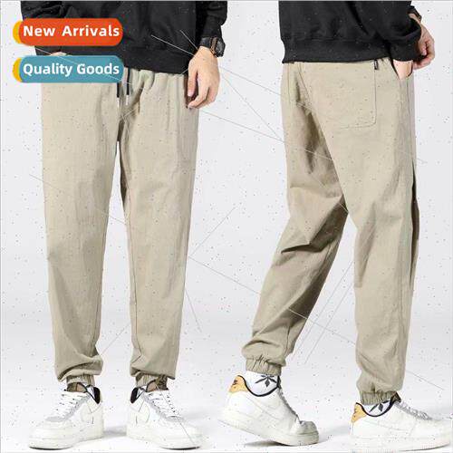Autumn outdoor work pants mens nd loose large size drawstrin