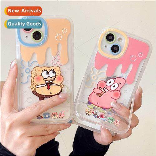 Cartoon flow heart spongebob 适用 13ProMax phone case iPhone