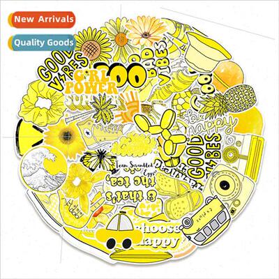 50 new yellow graffiti stickers balance bike laptop cell pho