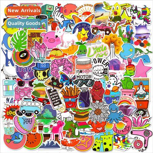 100 Mix and Match Kids Cartoon Stickers ggage Laptop Scooter