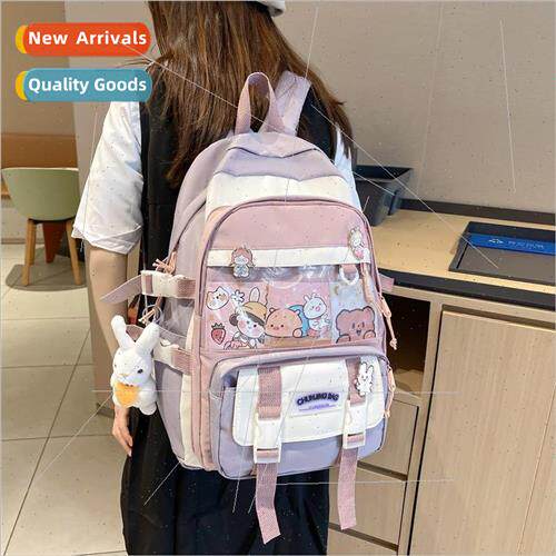 ins schoolbag female new Korean color collision girl shoulde