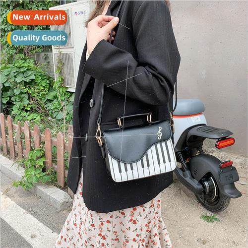 Piano notes pu womens bag 2022 fashion color collision embro